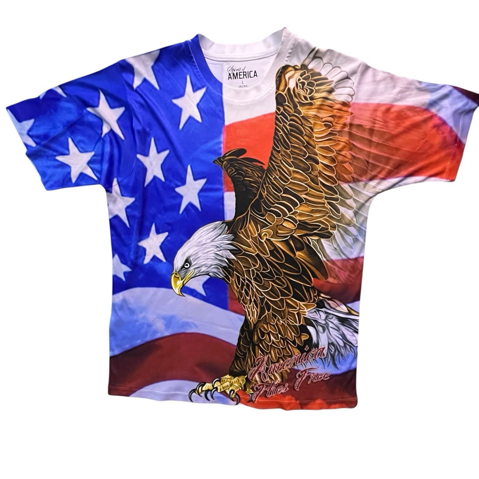 Unknown London Spirit Of America T Shirt Mens Large Bald Eagle AOP USA Size US XL / EU 56 / 4 - 1 Thumbnail