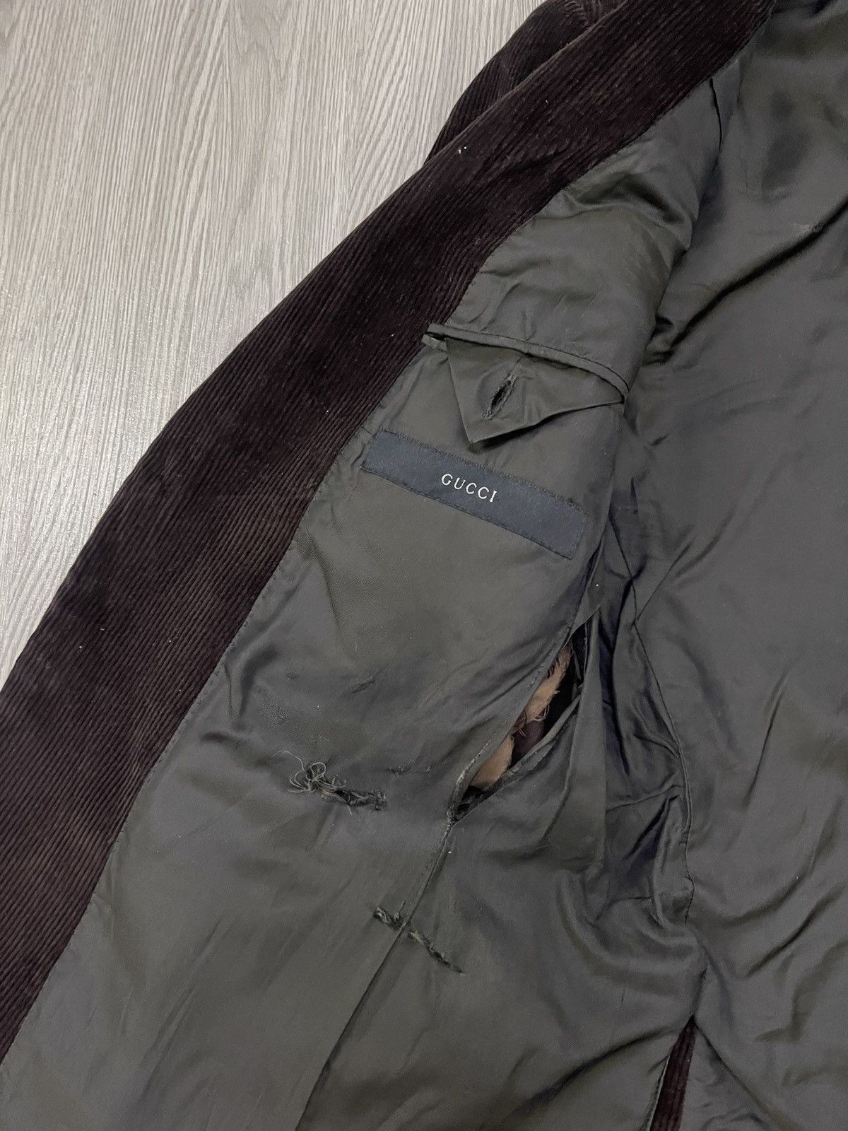 Gucci GUCCI brown cudroy coat jacket Size 44R - 10 Thumbnail