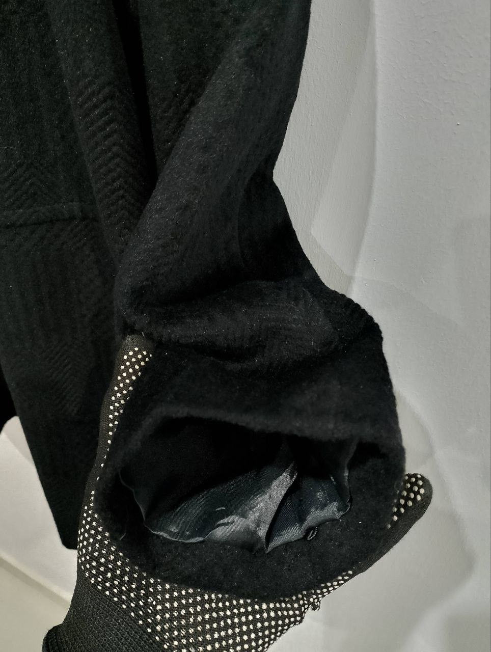 Japanese Brand IBERIS Made in Japan Black Wool Blend Coat Front Button Size L / US 10 / IT 46 - 5 Thumbnail