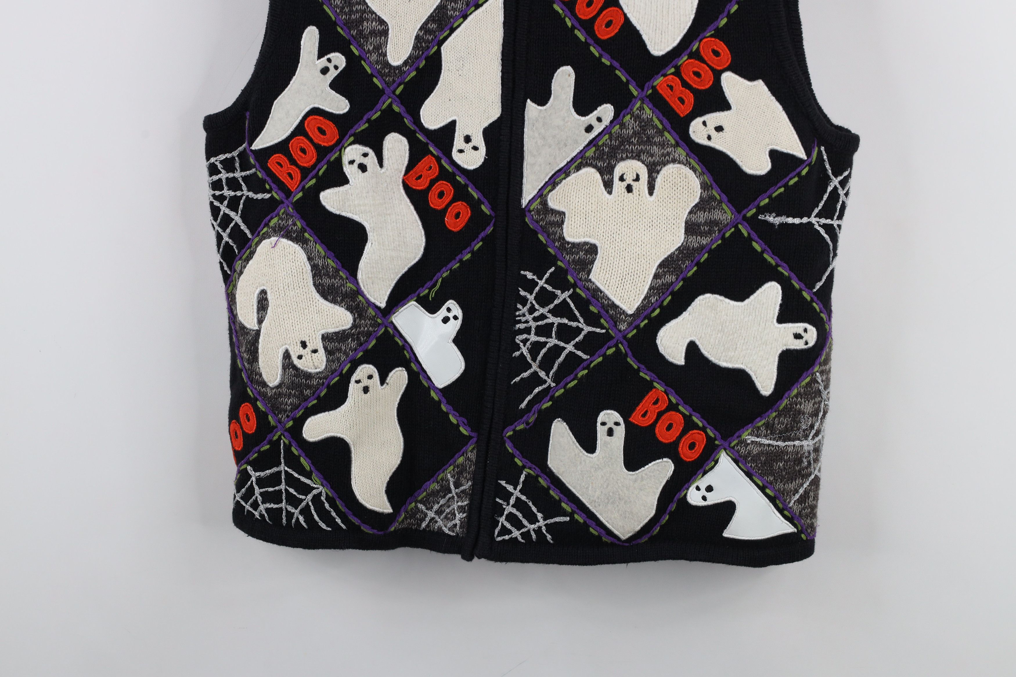 Vintage Vintage 90s Streetwear Ghost Spider Cardigan Sweater Vest Size L / US 10 / IT 46 - 3 Thumbnail