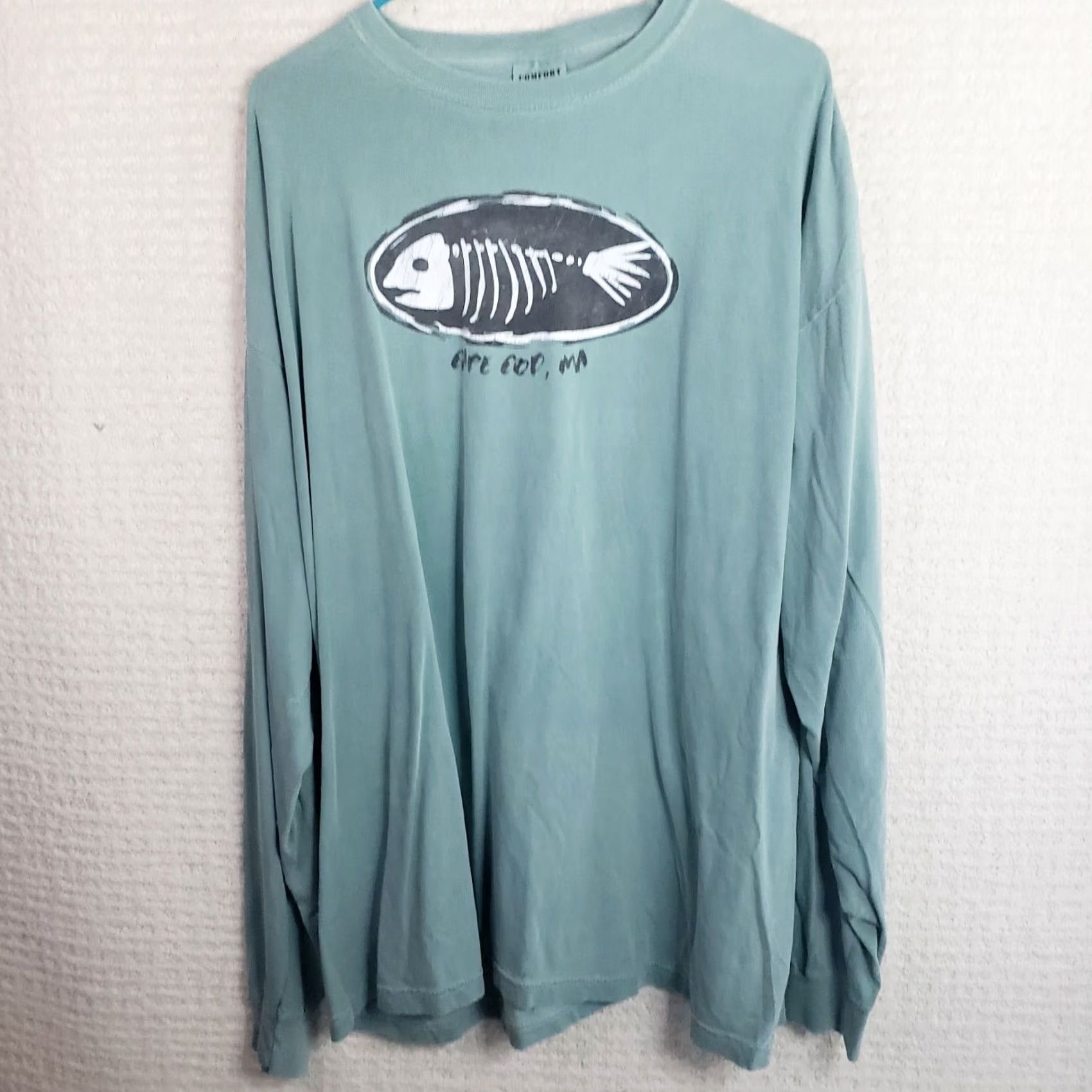 Vintage Cape Cod T-shirt Long Sleeve Crew Neck Green 100% Cotton Fish Cape Cod Graphic Men L Cap Cod Brand Shirt Size US L / EU 52-54 / 3 - 2 Thumbnail