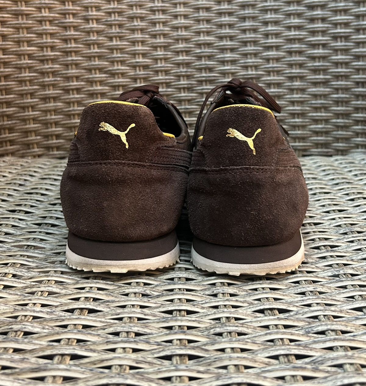 Puma Puma Roma Slim Leather/Suede Brown Low Top Trainers Size US 10.5 / EU 43-44 - 4 Thumbnail