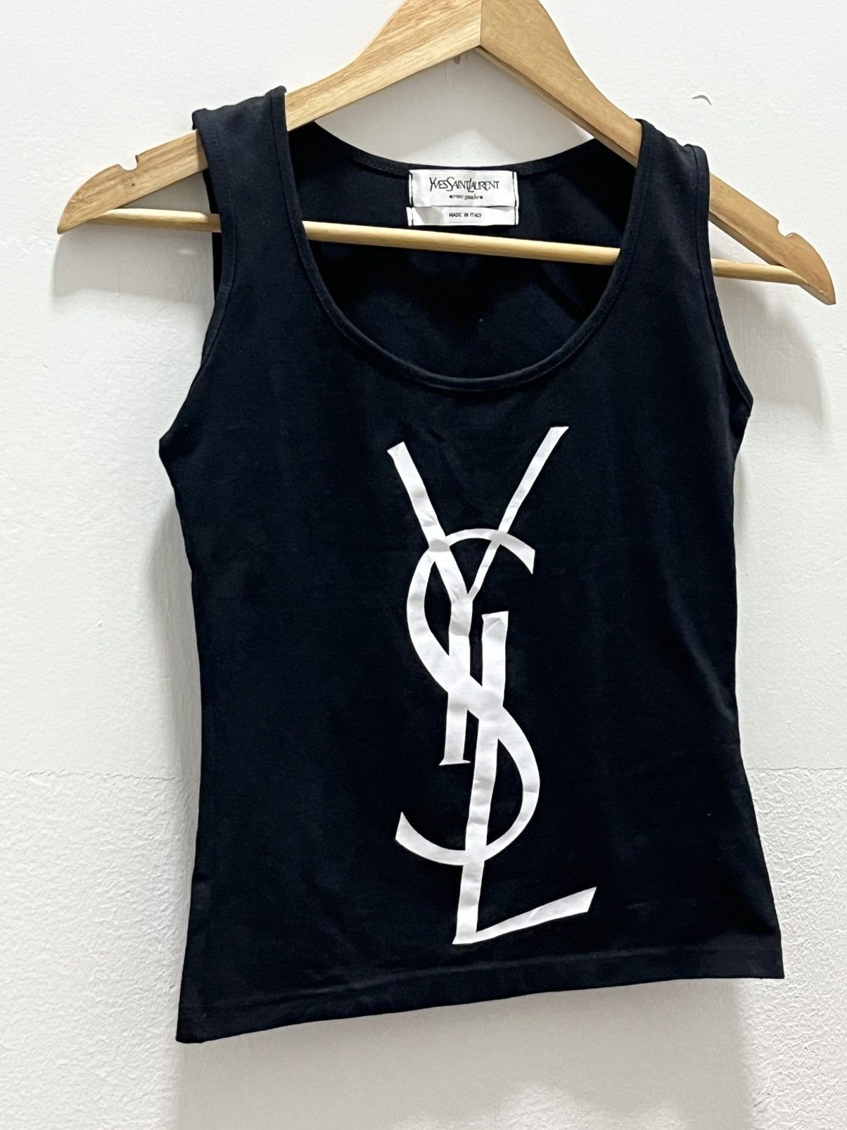 Yves Saint Laurent Yves Saint Laurent 2000s white YSL tank top Shirt Size ONE SIZE - 3 Thumbnail