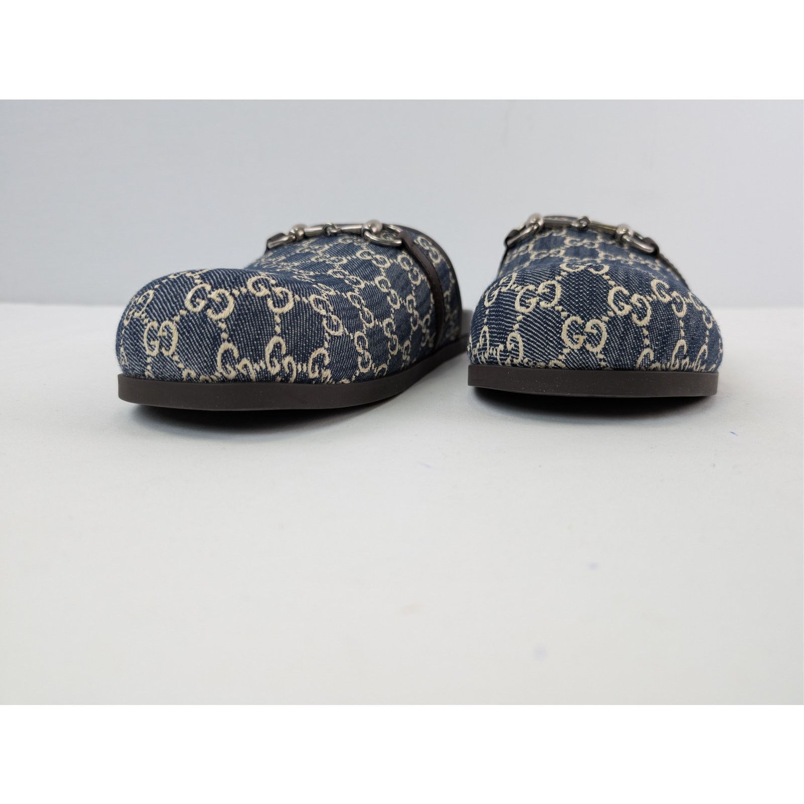 Gucci o1rshd1 Horsebit Mule Slide Sandals in Beige Blue/ Navy Blue Size US 8.5 / EU 41-42 - 7 Thumbnail