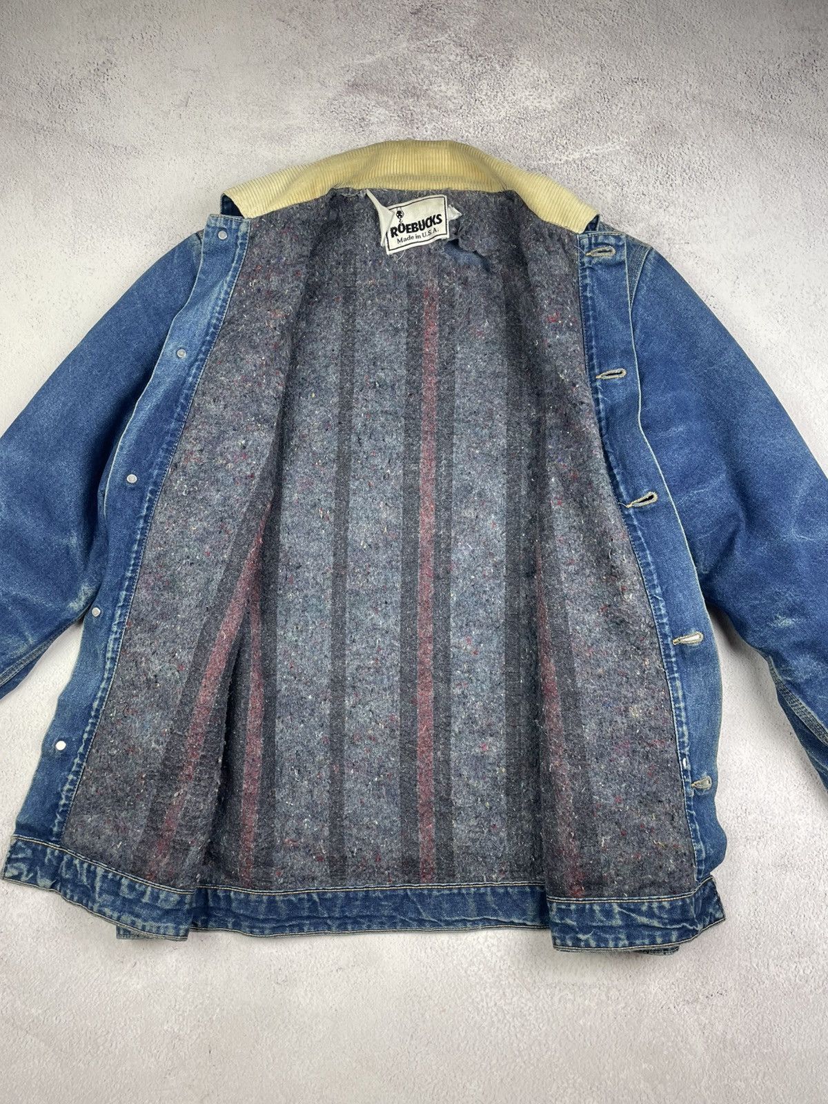 Sears Vintage 70s 80s Roebucks Denim Chore Jacket USA Corduroy Size US L / EU 52-54 / 3 - 12 Thumbnail