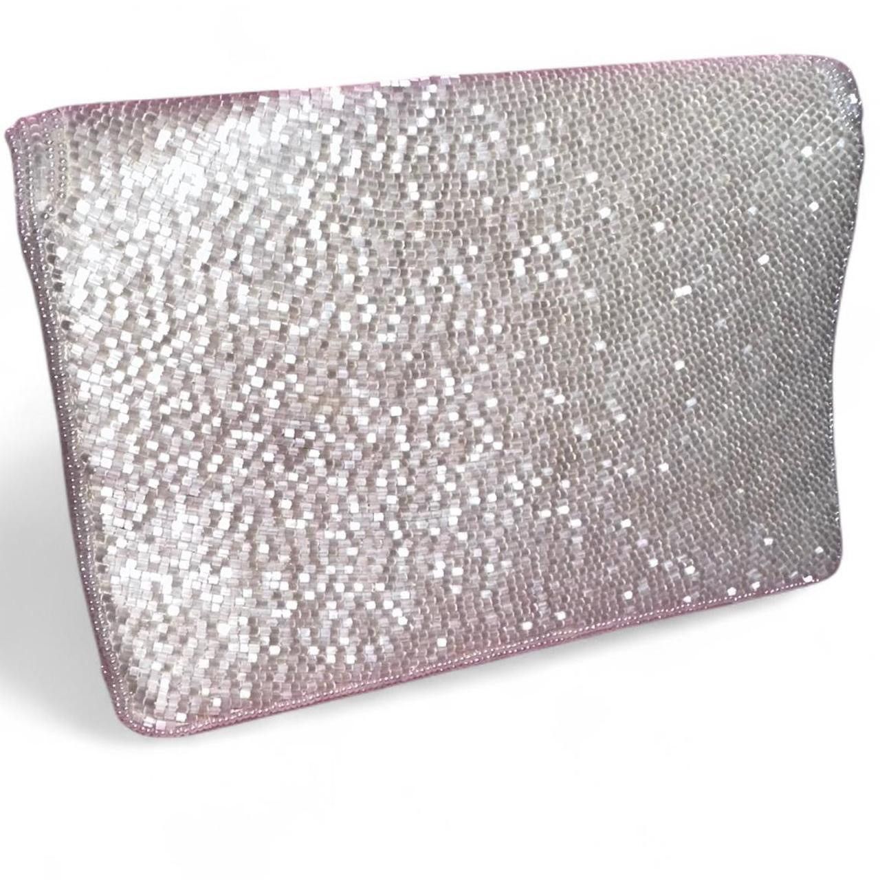 Vintage Pearl & Glass Beaded Vintage Sequin Clutch Bag w/silk strap Size ONE SIZE - 6 Thumbnail