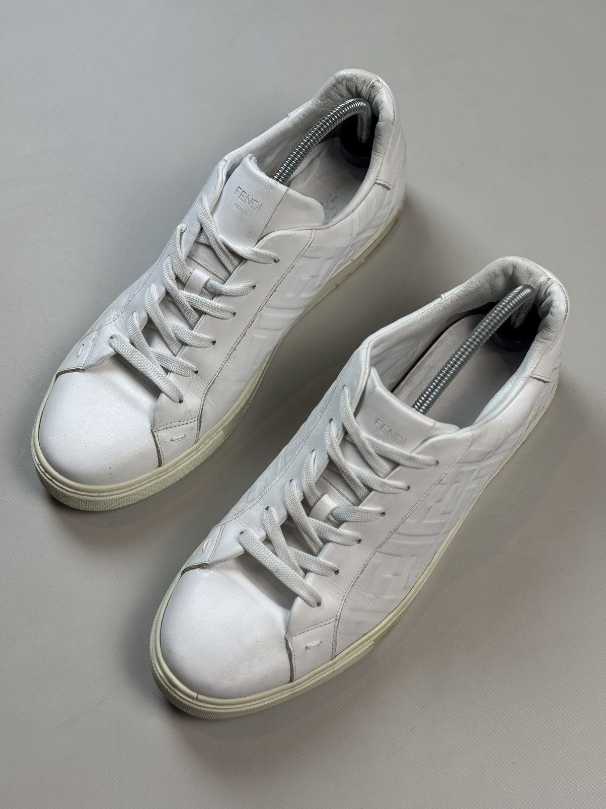 Fendi FF Monogram Leather Low Top Casual Lace Up Sneakers Shoes Size US 14 / EU 47 - 10 Thumbnail