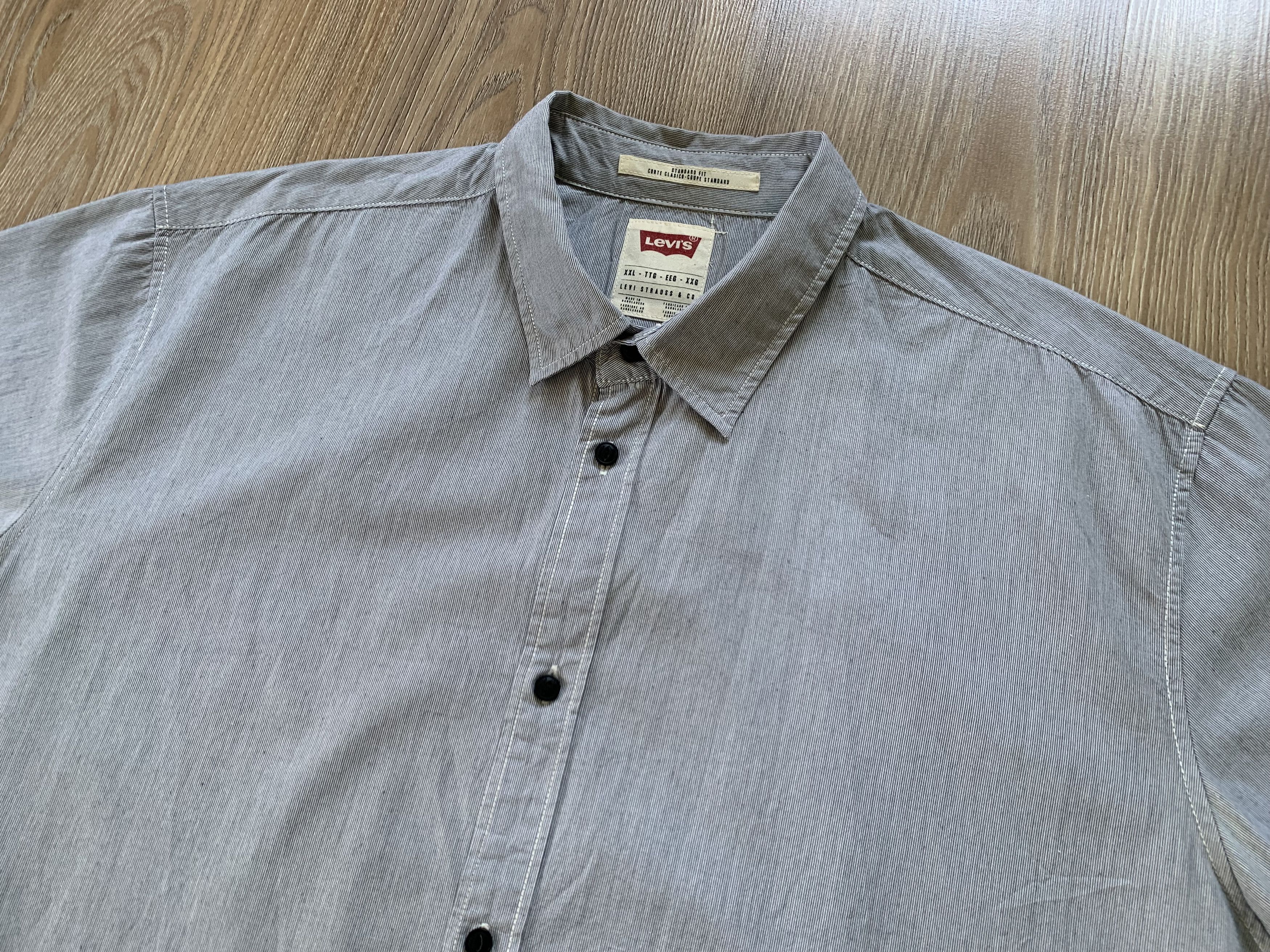 Levi's Levi’s Standard Fit Stripe Cotton Short Sleeve Shirt Size US XXL / EU 58 / 5 - 5 Thumbnail