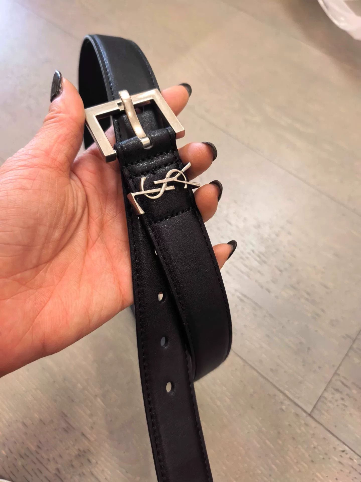 Yves Saint Laurent ysl black leather belt for sale Size ONE SIZE - 1 Thumbnail