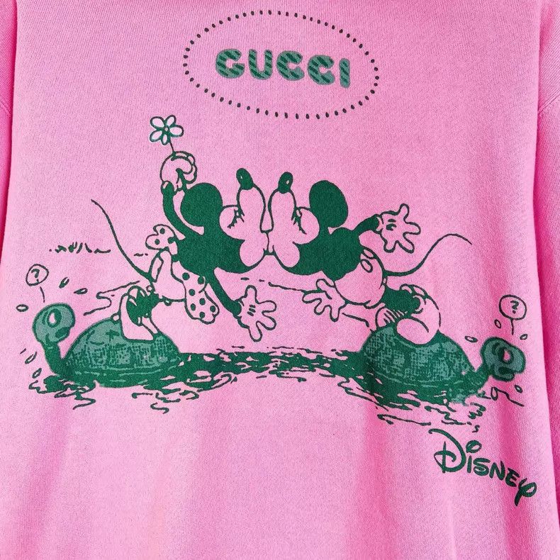 Gucci Gucci Pink Logo Cartoon Letter Print Short Loose Hooded Lo Size S / US 4 / IT 40 - 5 Thumbnail
