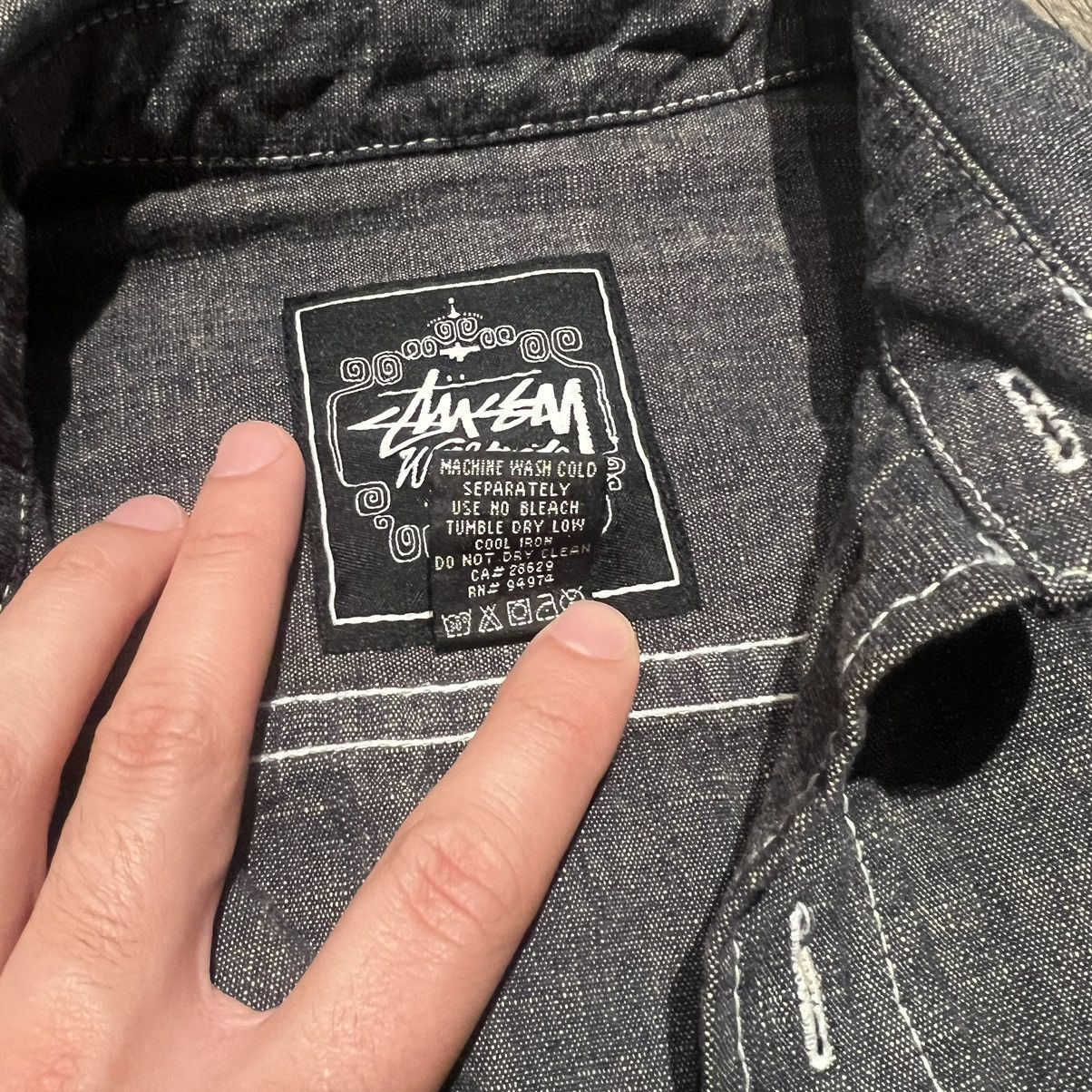 Stussy × Vintage Stüssy Chainstitched Denim Shirt Size US M / EU 48-50 / 2 - 8 Thumbnail