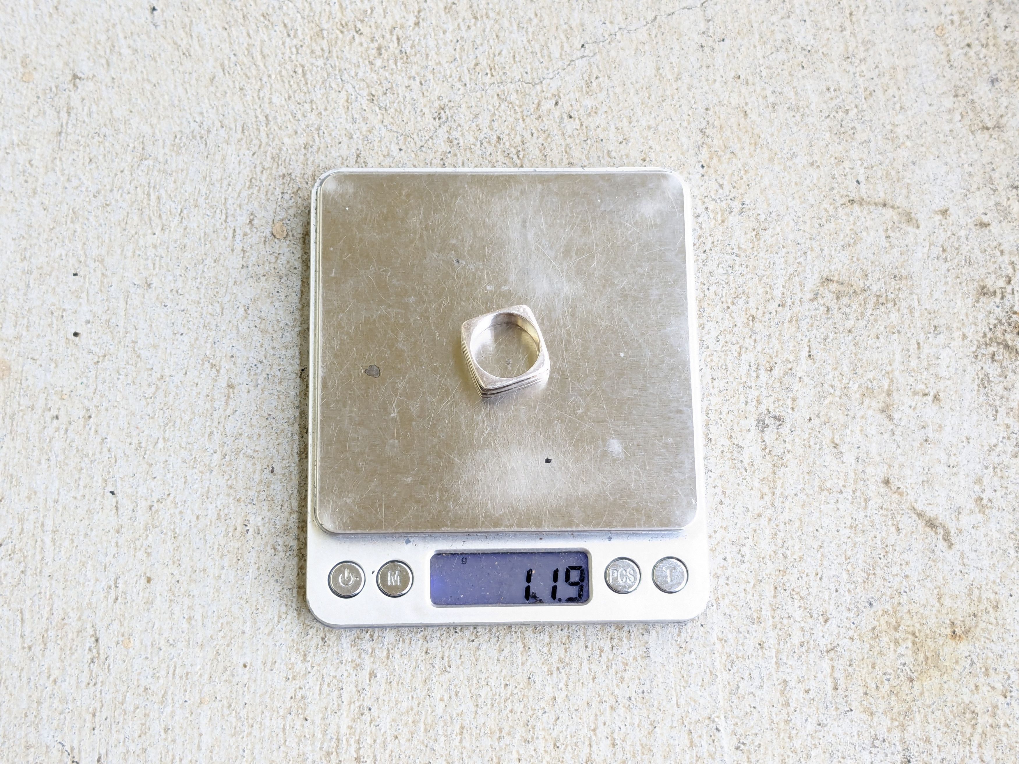 Other Vintage Sterling Silver Ring 6.75 Square Abstract Modern Size ONE SIZE - 12 Thumbnail