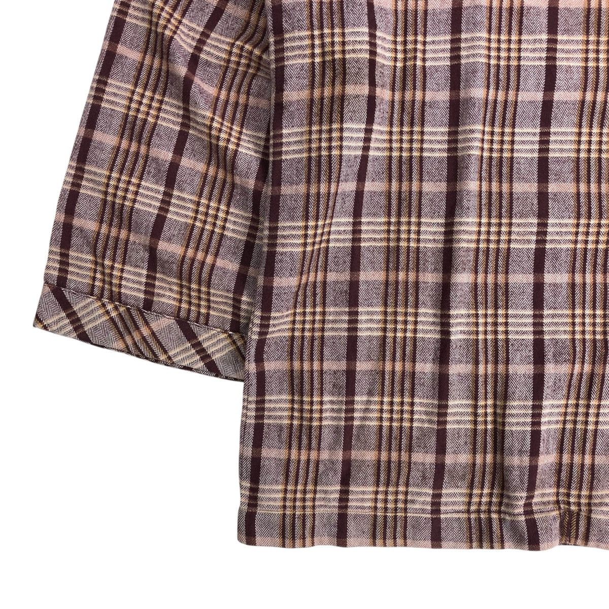 Celine × Japanese Brand × Vintage 🇯🇵 1990s Celine Oversized Brown Plaid Flannel Shirt Size US L / EU 52-54 / 3 - 10 Thumbnail