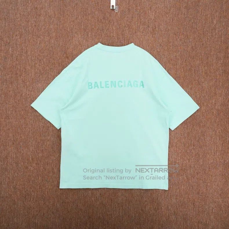 Balenciaga Balenciaga Mint Green Embroidery Logo Short Sleeve T-Shirt Size US M / EU 48-50 / 2 - 2 Thumbnail