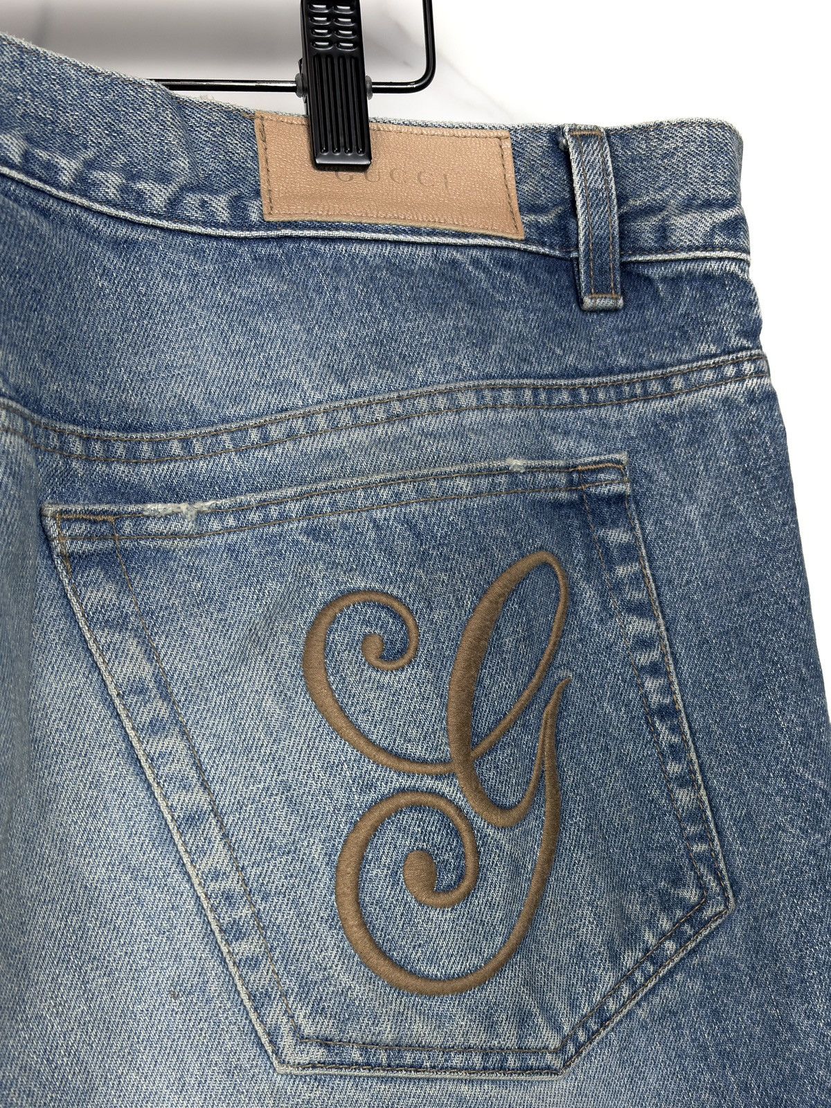 Gucci FW01 Gucci By Tom Ford Vintage Embroidered G Denim Jeans Size US 40 / EU 56 - 6 Thumbnail