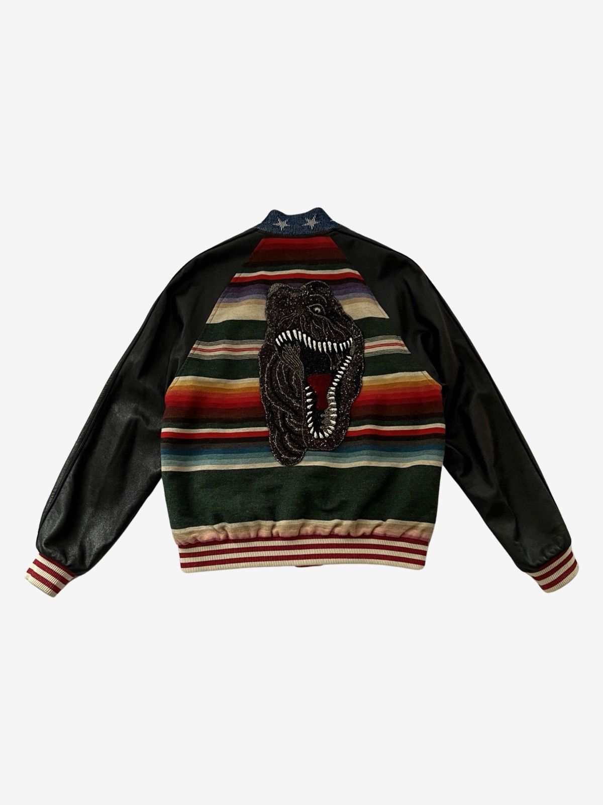 image of Saint Laurent Paris Ss16 T-Rex Mexican Bomber in Black, Men's (Size Medium)