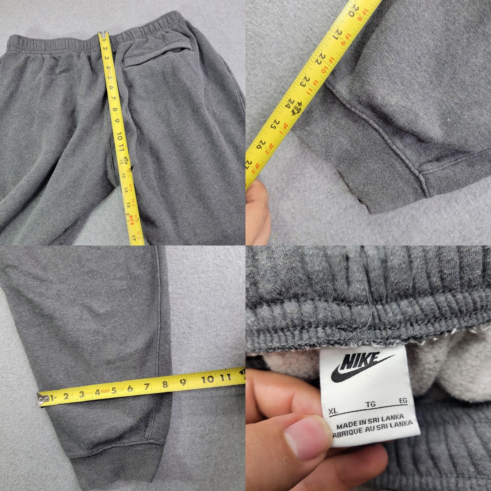 Nike Nike Sweatpants Mens XL Gray Fleece Joggers Elastic Waist Pockets Logo Athletic Size US 36 / EU 52 - 8 Thumbnail