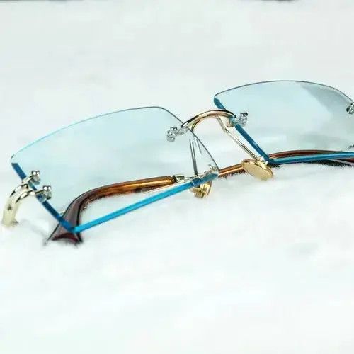 Other Mens Vintage Retro Rectangular Luxury Square Rimless Baby Size ONE SIZE - 4 Thumbnail