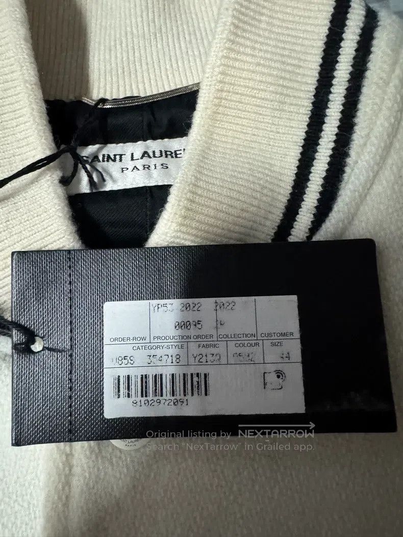Saint Laurent Paris Saint Laurent Paris White wool blend baseball jacket Size US S / EU 44-46 / 1 - 5 Thumbnail