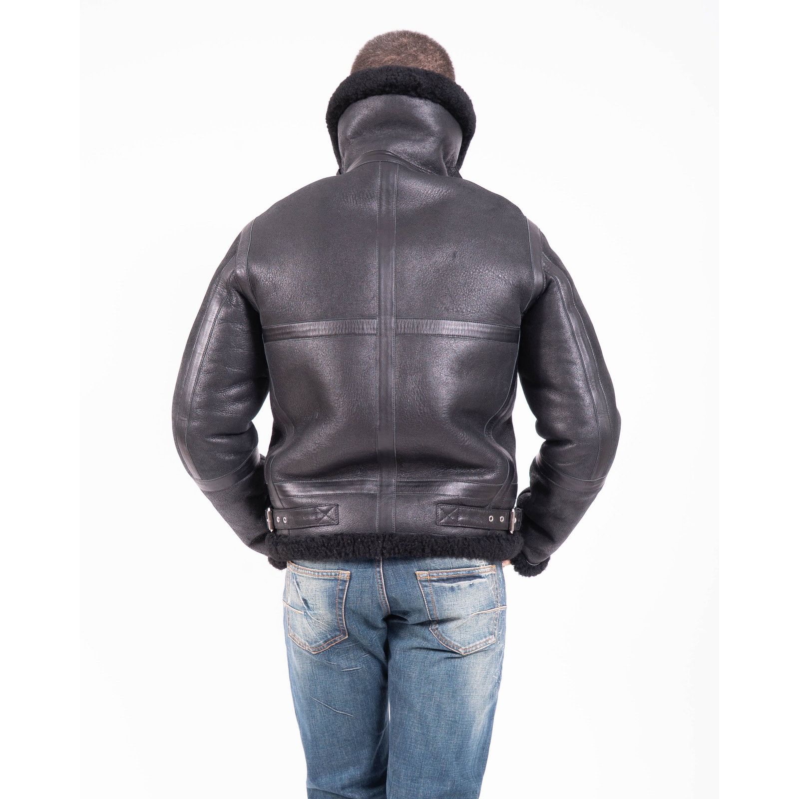 Acne Studios Ian Aviator Jacket in Black Shearling Leather Size US S / EU 44-46 / 1 - 5 Thumbnail