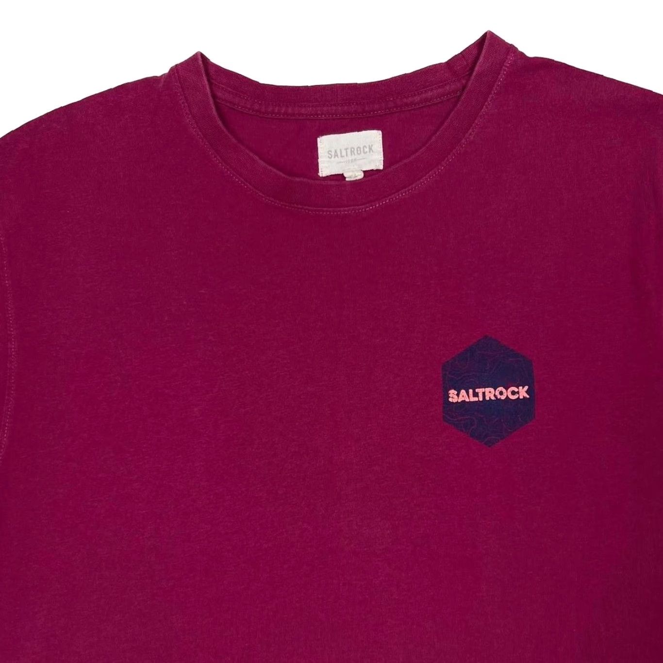 Vintage Saltrock Classic Spellout Surfer Burgundy Red Graphic T-Shirt Medium Men Short Sleeve Round Neck Cotton Graphic Print Front Back Size US M / EU 48-50 / 2 - 4 Thumbnail
