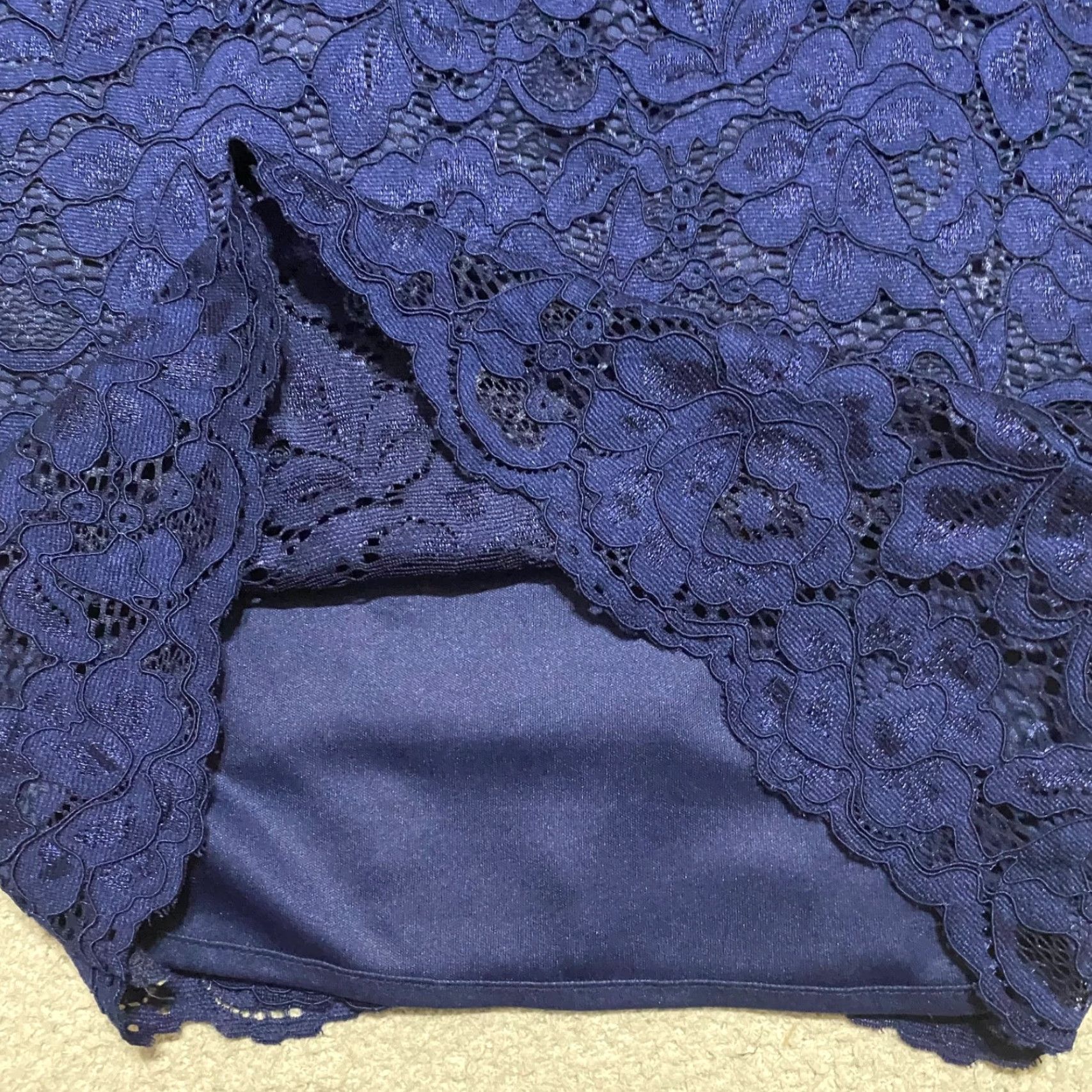 Sam Edelman NWT Sam Edelman Womens Dress Navy Blue Lace Floral Back Tie Sleeveless New sz 10 Size L / US 10 / IT 46 - 6 Thumbnail