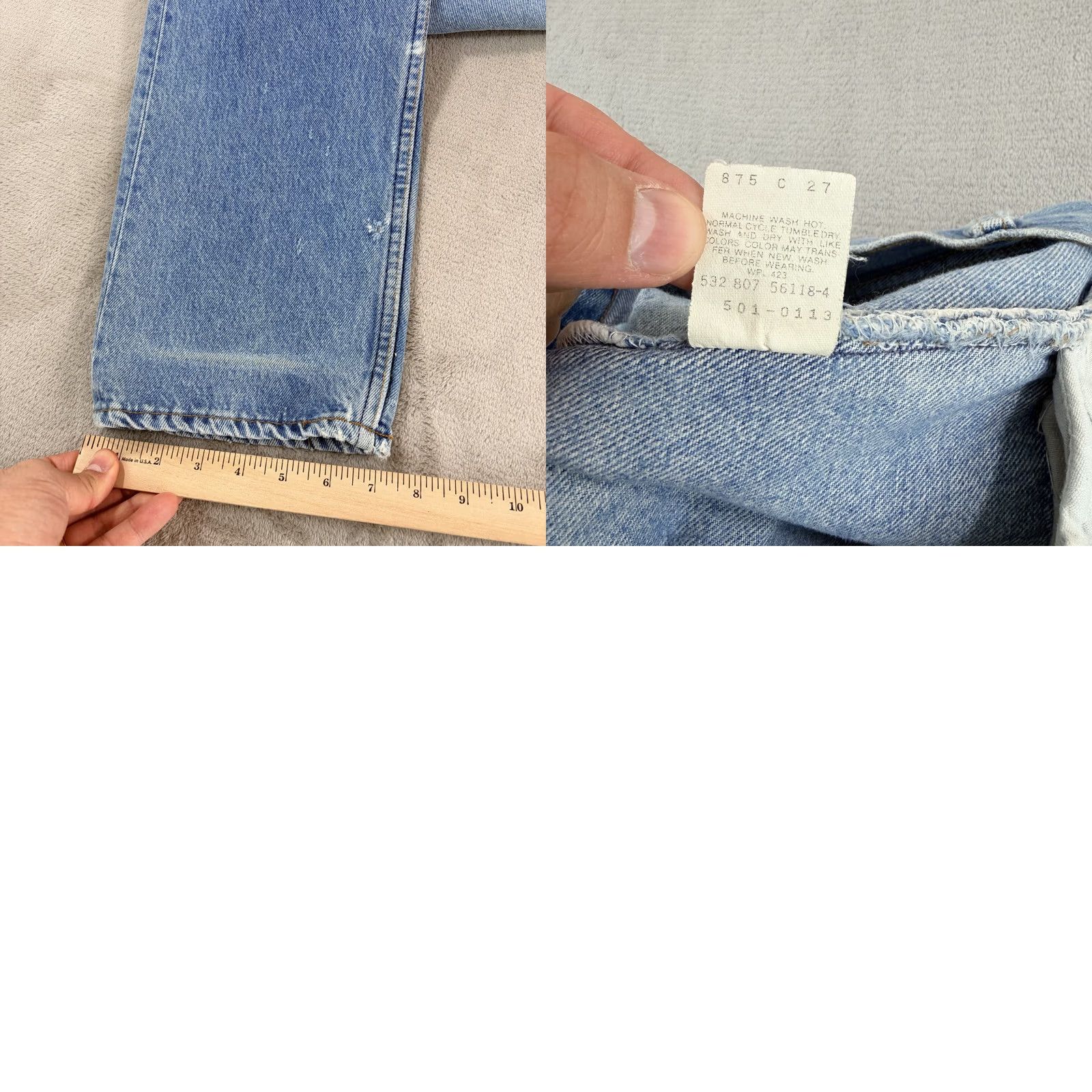 Levi's Vintage Levi'S 501 Men Blue Denim Button Fly 31x33 - USA Size US 31 - 9 Thumbnail