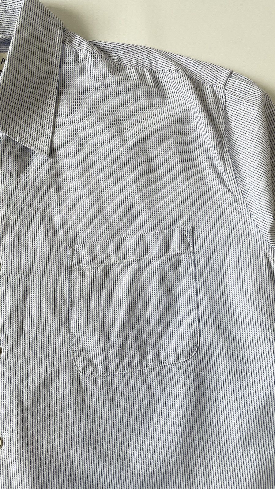 Our Legacy White / Blue Stripe Cotton ‘Above’ Shirt Size US M / EU 48-50 / 2 - 6 Thumbnail