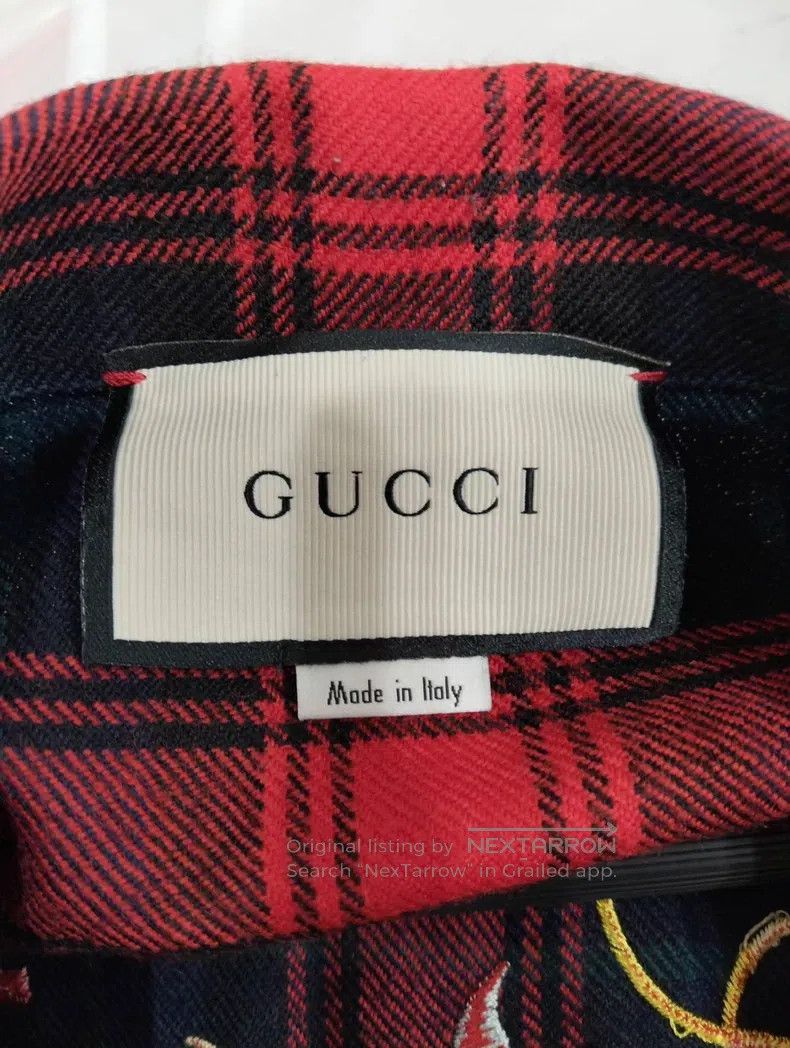 Gucci Gucci Red plaid embroidered shirt Size US M / EU 48-50 / 2 - 3 Thumbnail
