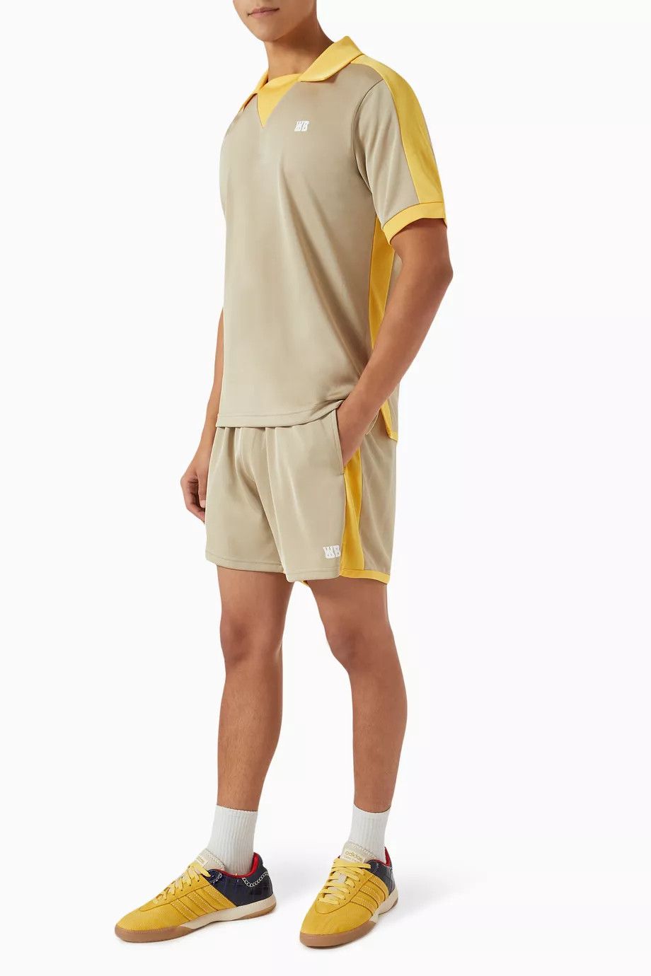 Wales Bonner o1mle0825 Home Jersey Shorts in Neutrals/Yellow Size US 36 / EU 52 - 3 Thumbnail