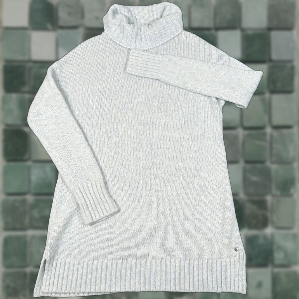 Eddie Bauer Eddie Bauer Sleepwear Large Knit Turtleneck Sweater Tunic Loungewear Soft Cozy Womens Knit Turtleneck sweater oversized solid Pale Blue 90s? Size L / US 10 / IT 46 - 1 Thumbnail