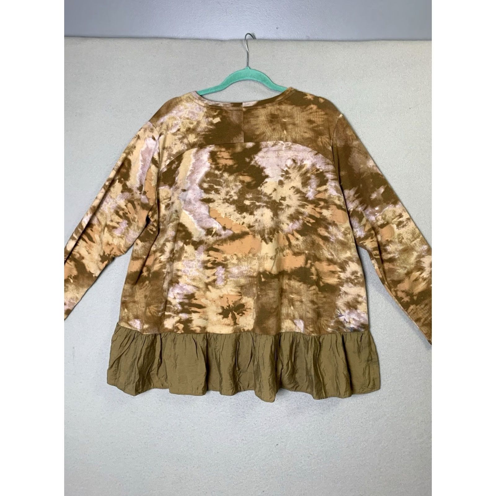 Vintage LOGO Lori Goldstein Tunic 1X Tie Dye Boho Tiered Contrast Trim Lounge Women's Size XL / US 12-14 / IT 48-50 - 2 Thumbnail