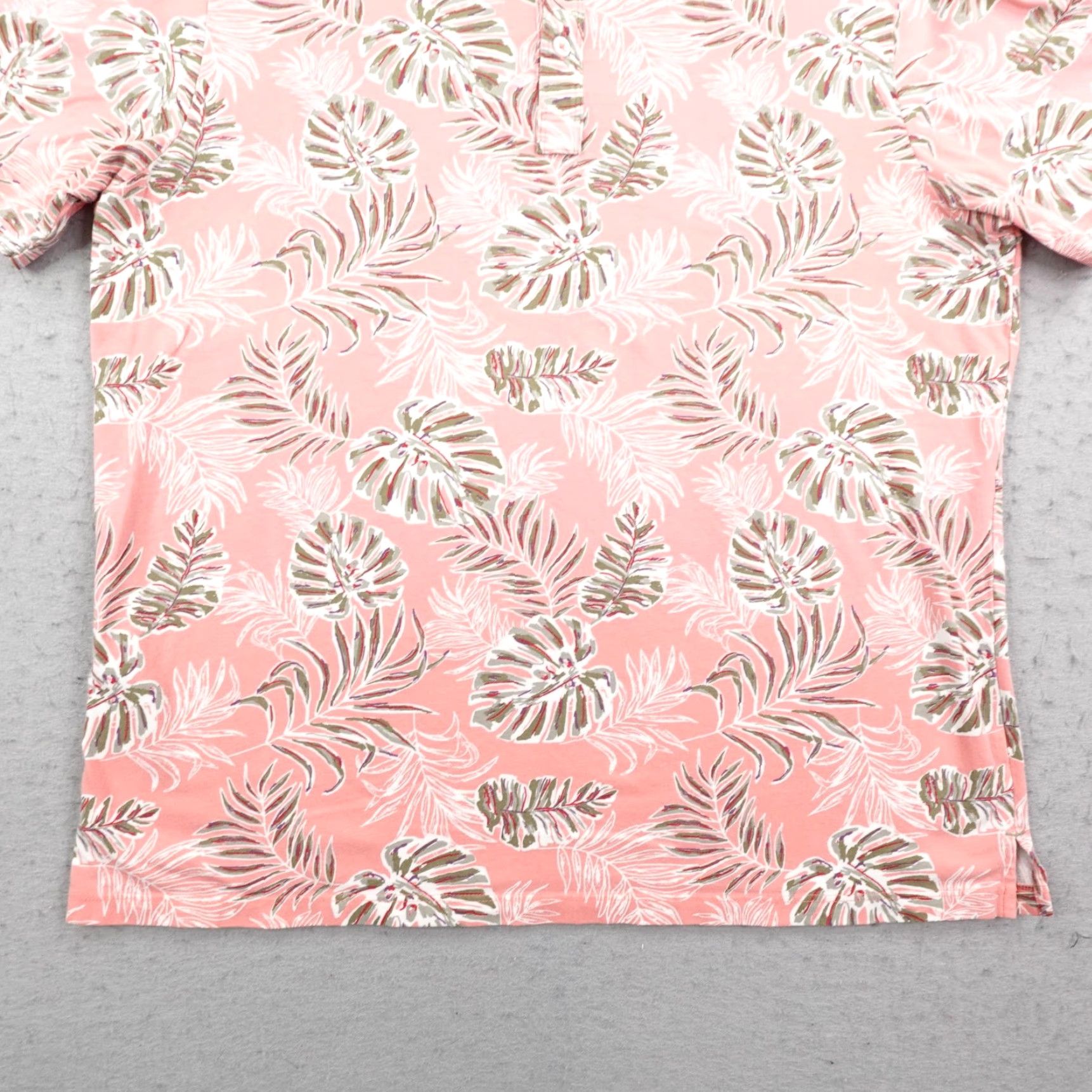 Tommy Bahama Tommy Bahama Polo Shirt Mens Large Pink Tropical Leaf Print Hawaiian Aloha Flex Polo Shirt Men L Pink Floral Beach Golf Casual Activewear Mens Size US L / EU 52-54 / 3 - 3 Thumbnail