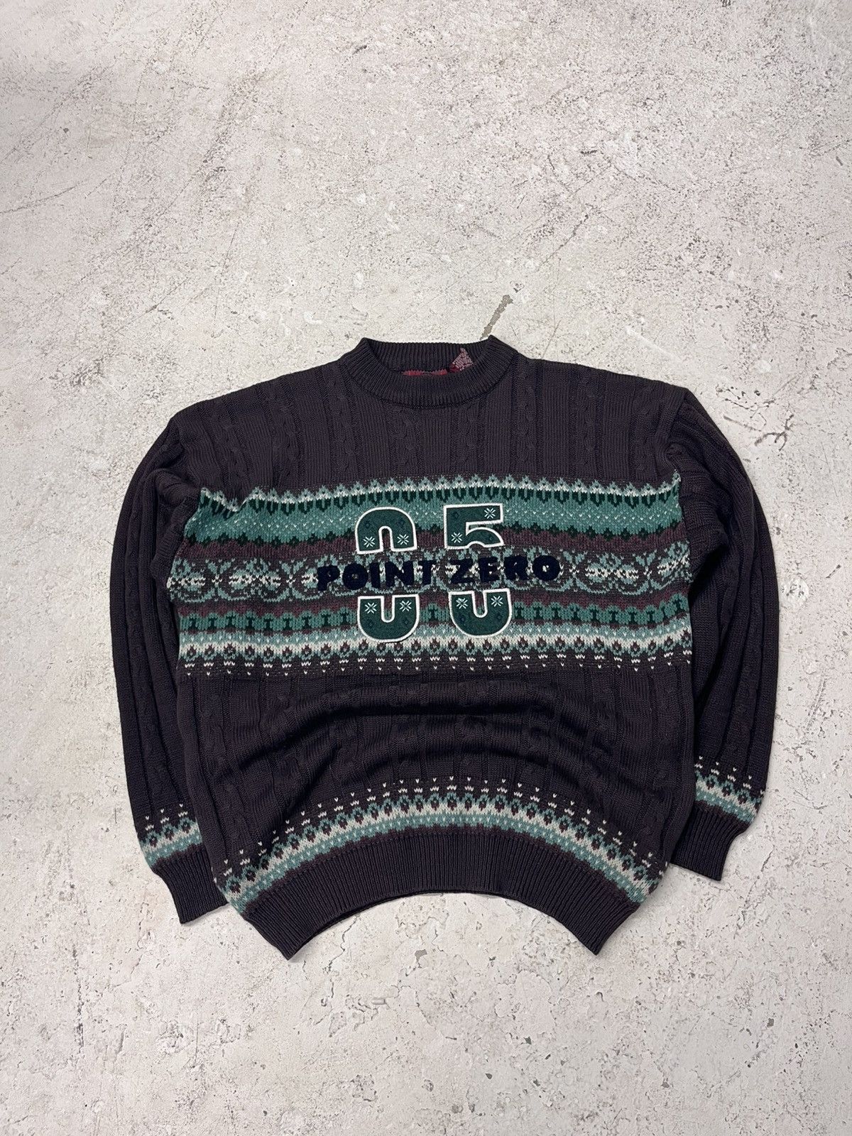 Vintage Vintage red and green point zero knit sweater Size US S / EU 44-46 / 1 - 2 Thumbnail