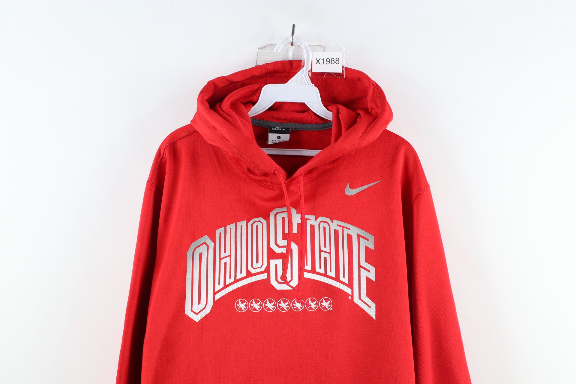 Nike Nike Distressed Spell Out Ohio State University Hoodie Red Size US L / EU 52-54 / 3 - 2 Thumbnail