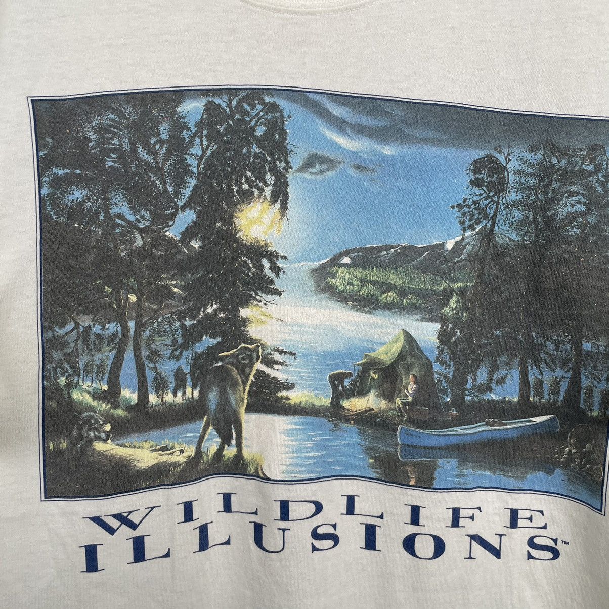 Habitat × Vintage 1990s Wildlife Illusions Nice Graphic T Shirt Size US L / EU 52-54 / 3 - 2 Thumbnail