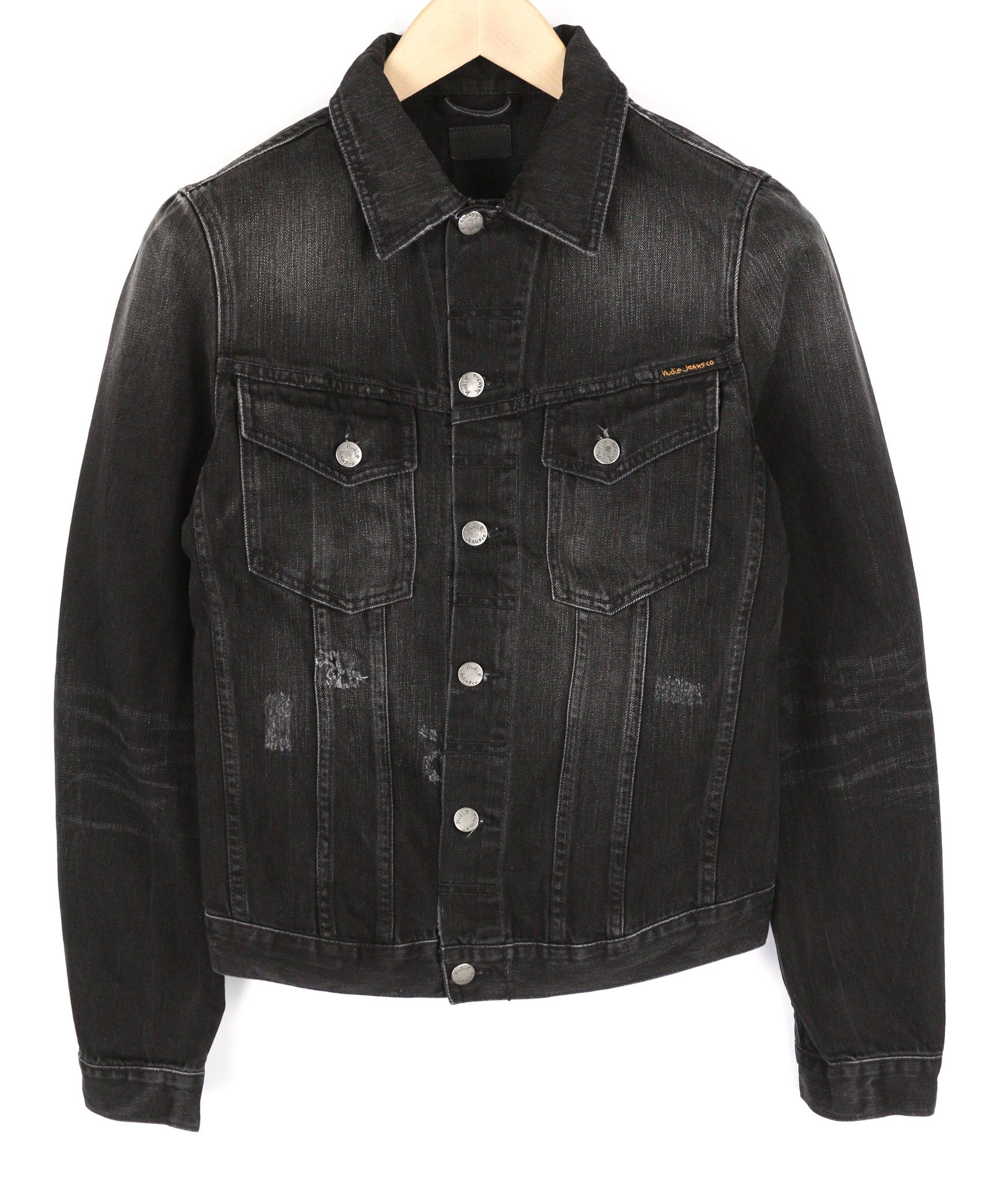 Nudie Jeans BILLY XS Black Lotus Organic Polo Washed Jacket 81964 Size US XS / EU 42 / 0 - 1 Thumbnail
