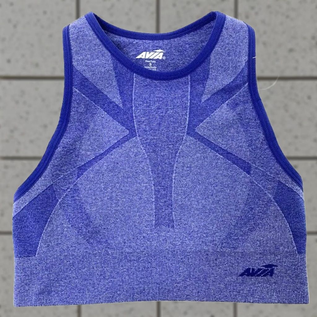 Avia Avia Womens Size S Sports Bra Top Racerback Activewear Low Support Soft Blue Size S / US 4 / IT 40 - 1 Thumbnail