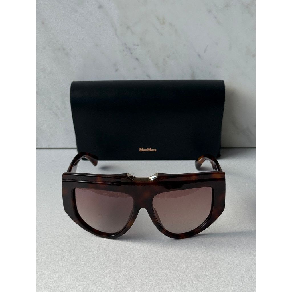 Max Mara NEW Max Mara MM0083 Oversized Sunglasses in Brown Size ONE SIZE - 4 Thumbnail