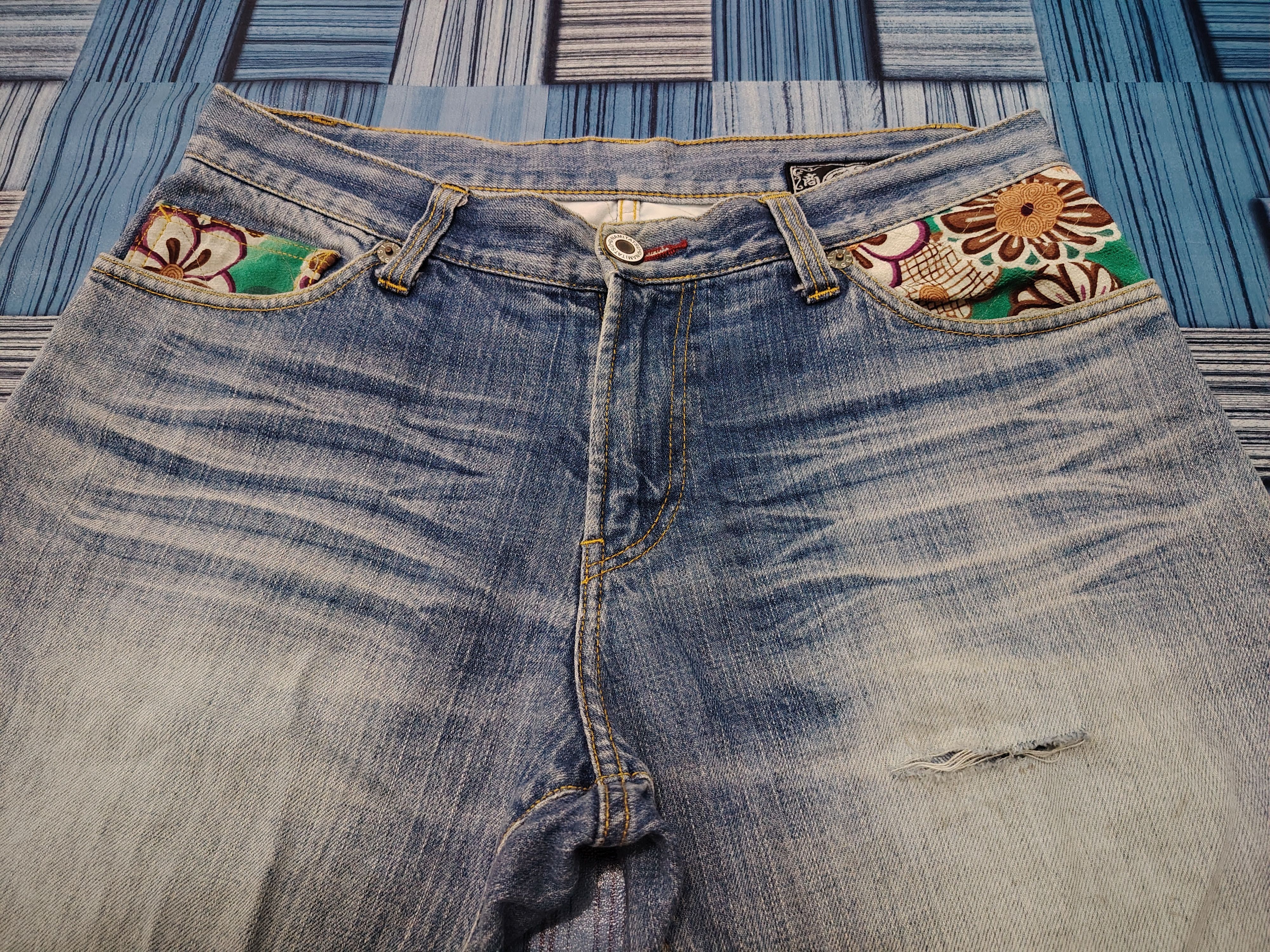 If Six Was Nine 💥Namitatsu Naminoritatsujin Short Jeans rare style pocket Size US 32 / EU 48 - 3 Thumbnail