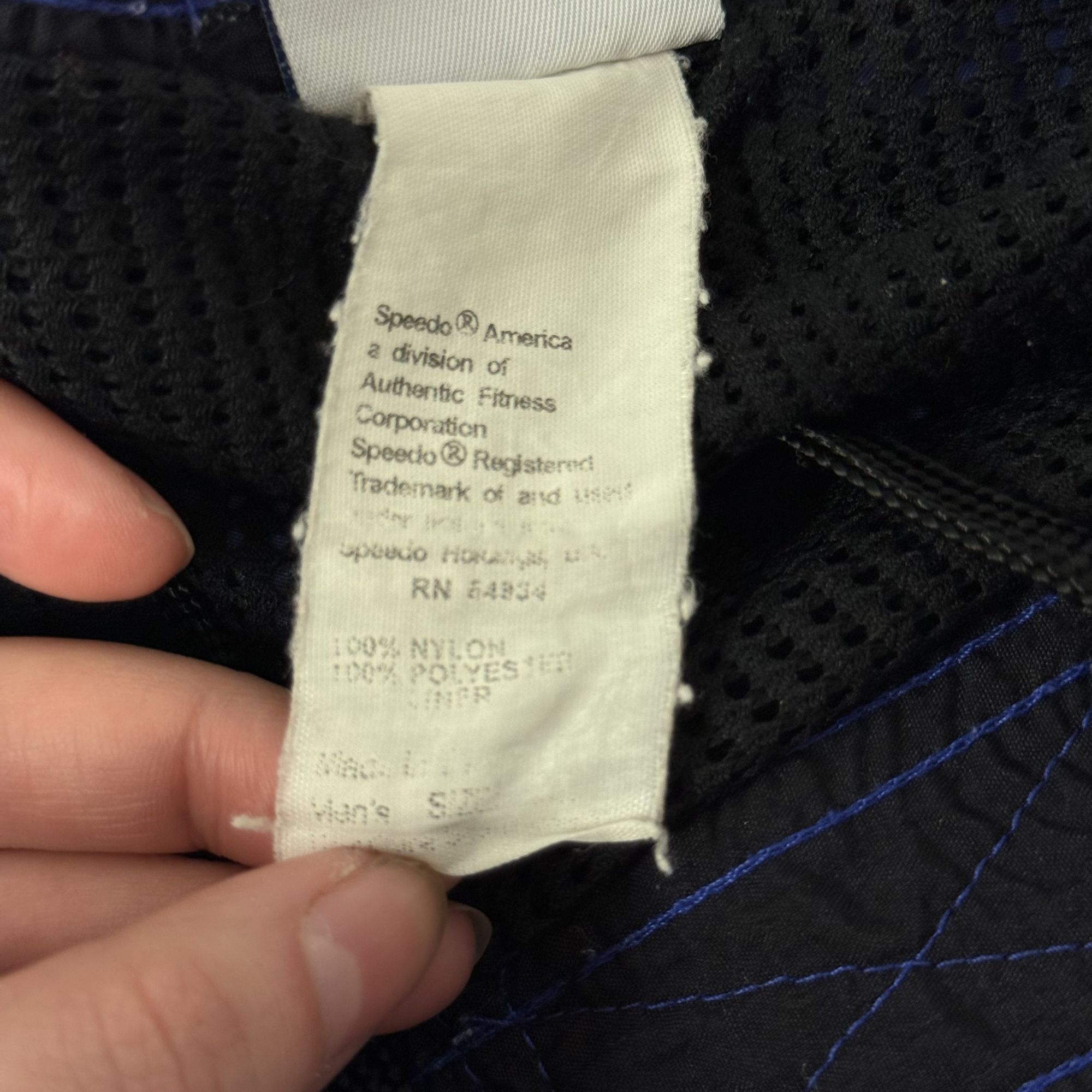 Speedo Vtg Speedo Black Blue Swim Trunks SPELL OUT Logo Shorts Size US 36 / EU 52 - 10 Thumbnail
