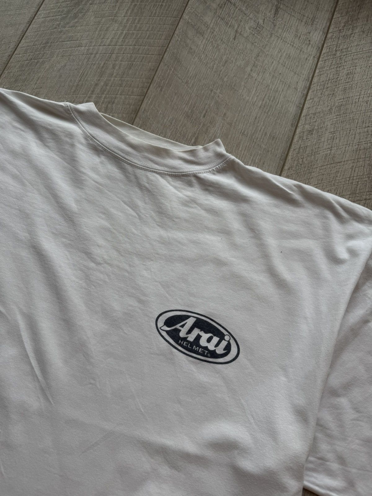 Vintage Vintage 90s Arai Helmet Racing T-Shirt Size US XL / EU 56 / 4 - 3 Thumbnail