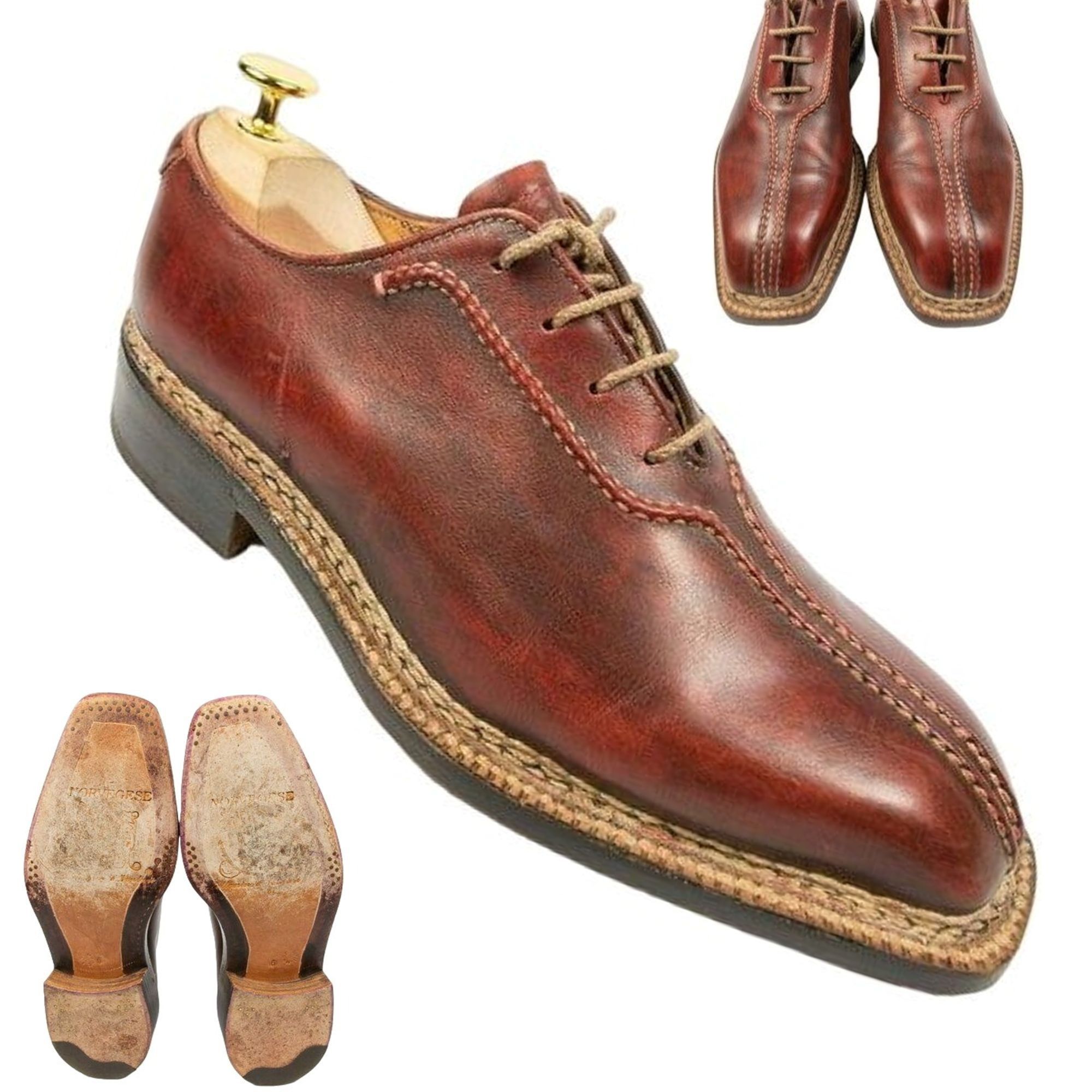 Bettanin & Venturi Bettanin & Venturi Italy Mens 7 Brown Norvegese Double Split Size US 7 / EU 40 - 2 Thumbnail