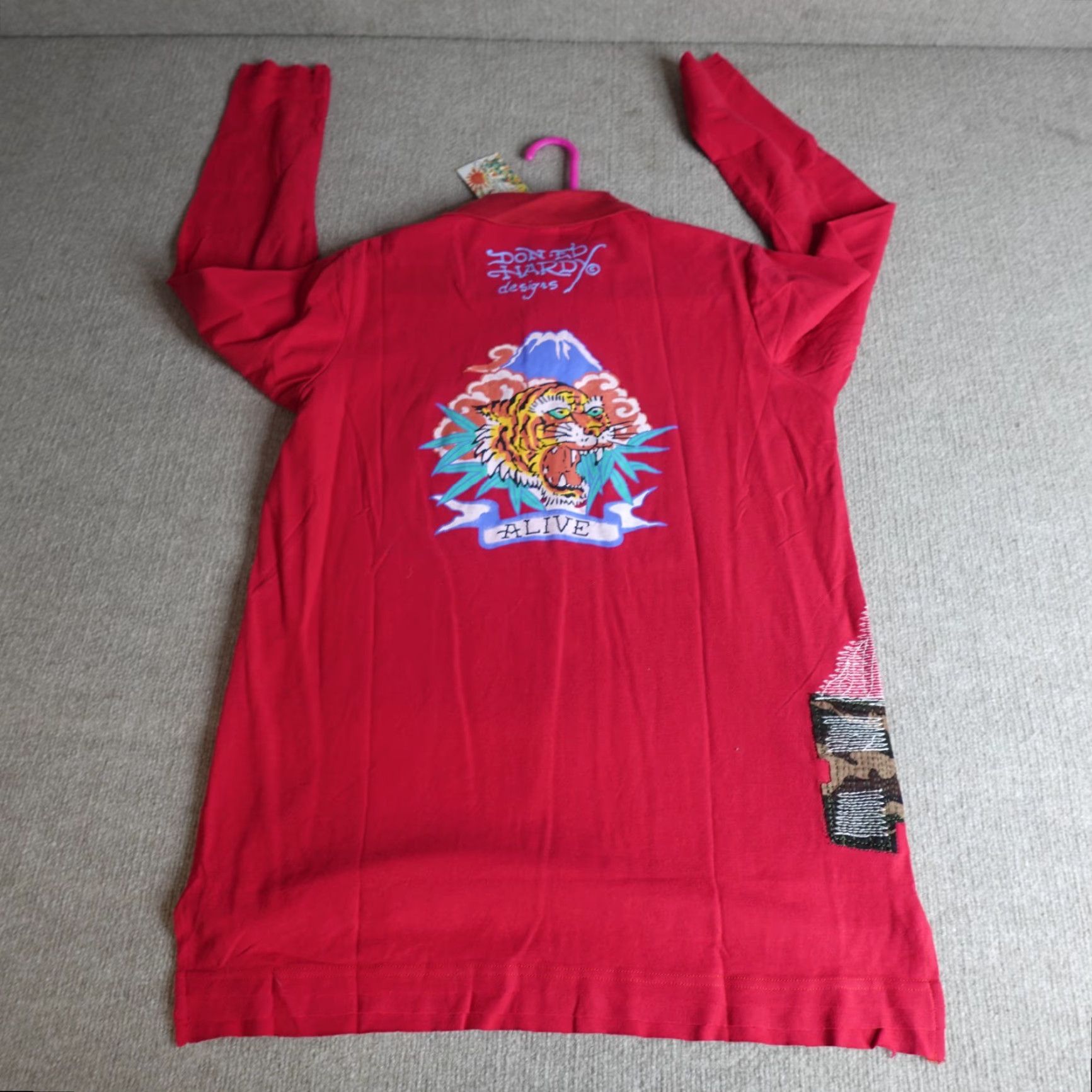 Ed Hardy VINTAGE Ed Hardy Polo Shirt Tiger Double-Sided Red L Men Shirt Size US L / EU 52-54 / 3 - 2 Thumbnail