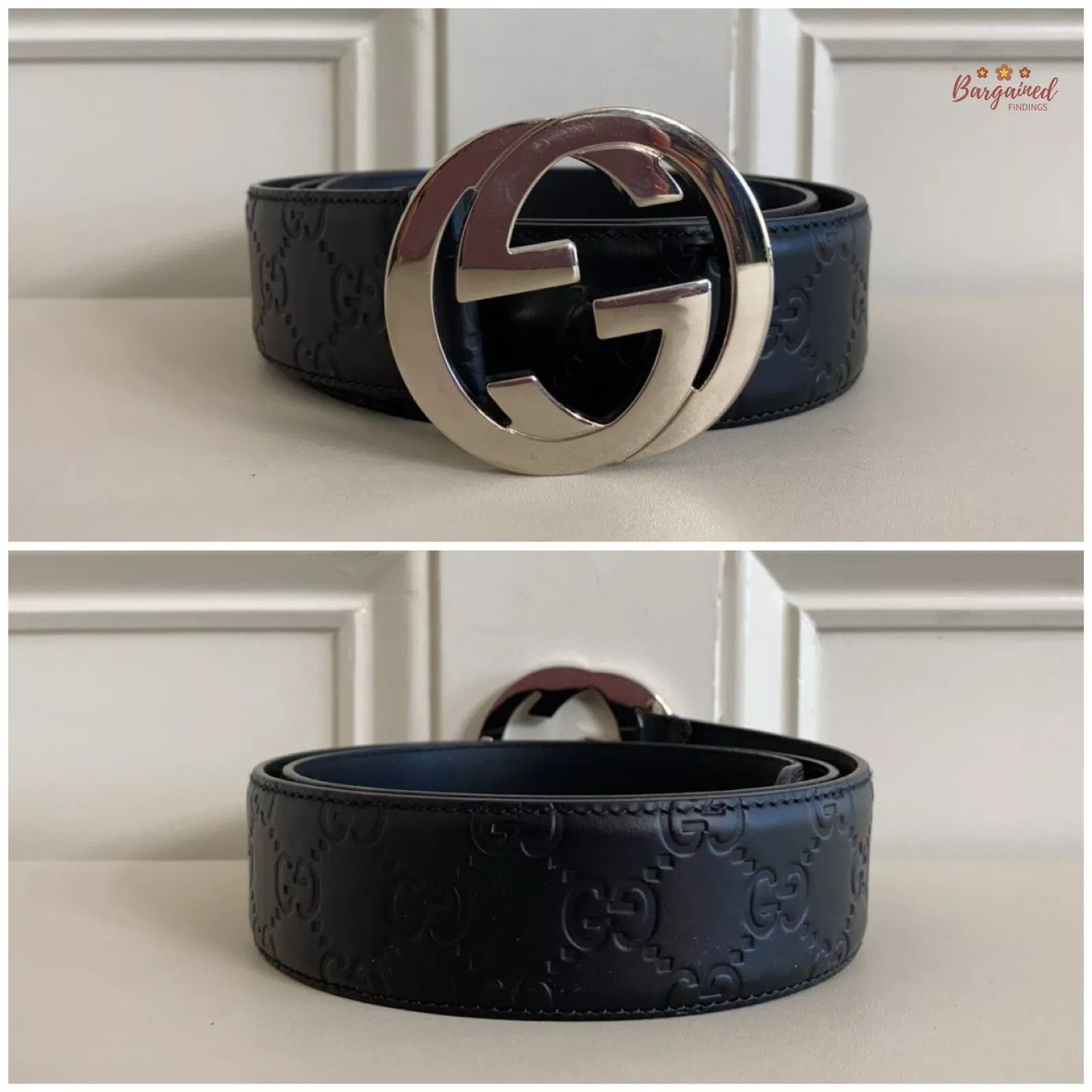 Gucci Gucci Guccissima Leather Silver Interlocking G Buckle Belt Size 30 - 2 Thumbnail