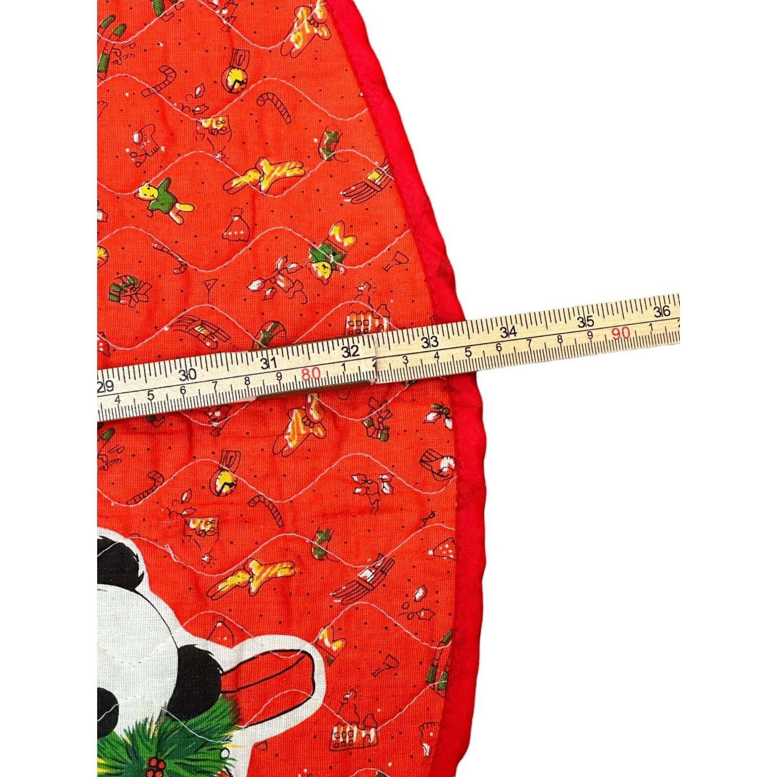Unknown London Panda Bear Quilted Holiday Christmas Tree Skirt 33.5" Size ONE SIZE - 3 Thumbnail
