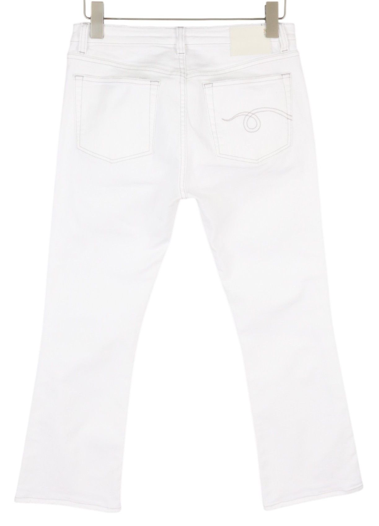 R13 KICK FIT 29 Bale White Slim Flared Ankle Cropped 85817 Size 29" - 3 Thumbnail