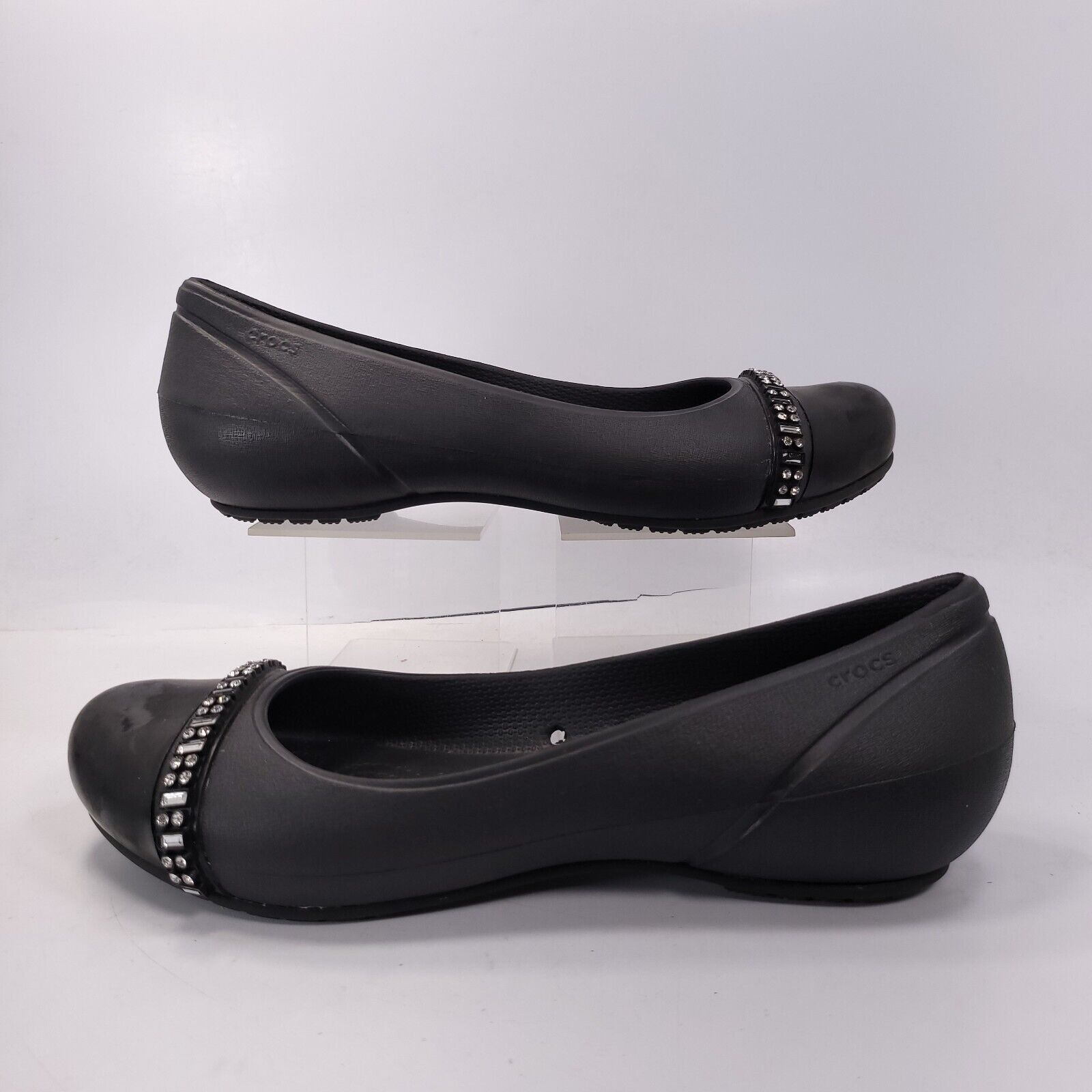 Crocs Crocs Slip Ballet Flat Womens Size 7 Black Rubber Round Toe Size US 7 / IT 37 - 5 Thumbnail