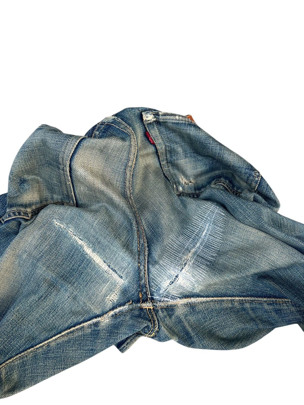 Full Count & Co. Vintage Full Count Trashed Dirty Mud Denim Selvedge Jeans Size US 29 - 22 Thumbnail
