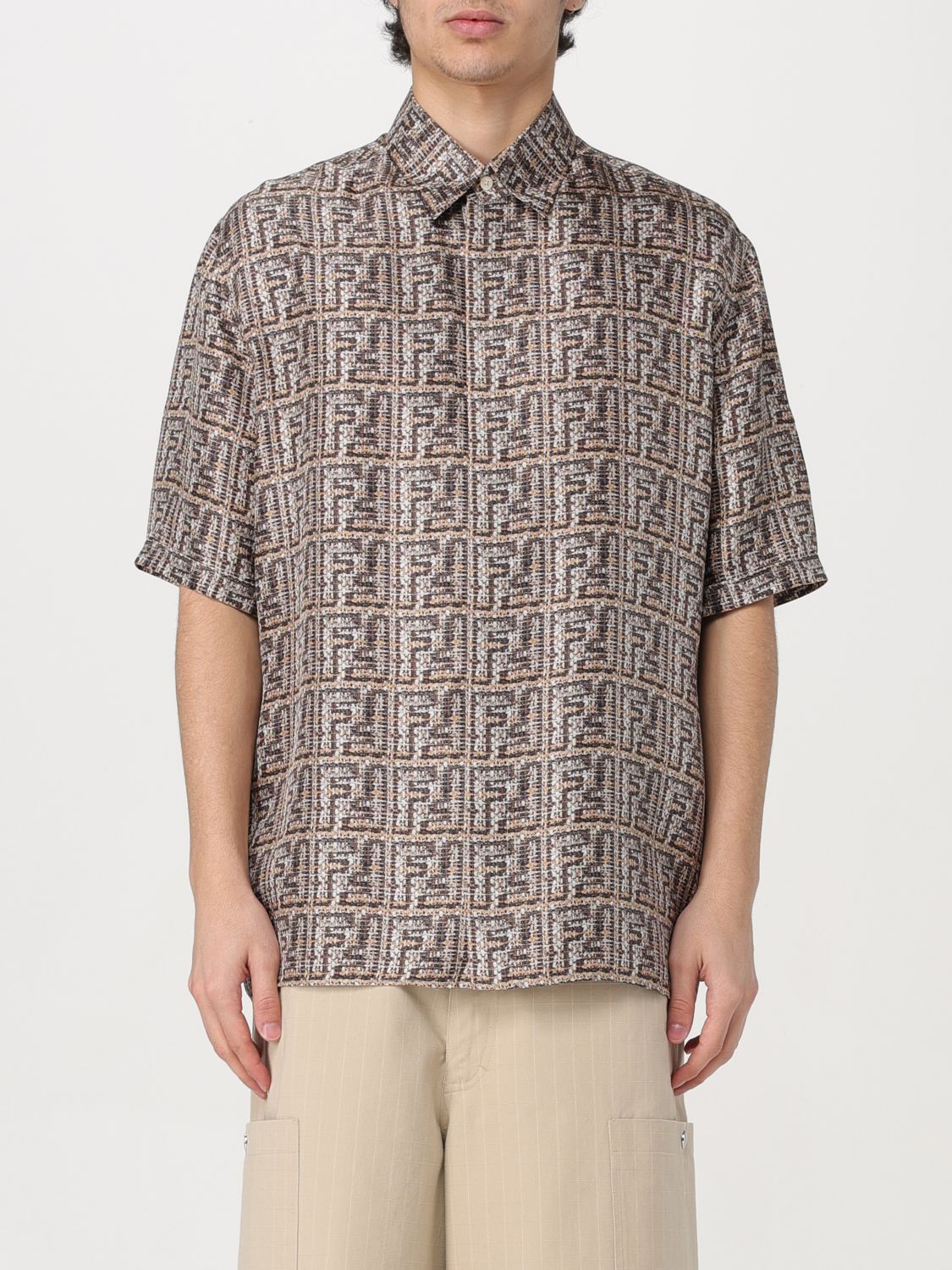 image of Fendi Shirt Men Brown (Size Small)